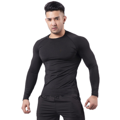 Cross-border fitness clothing men's high elasticity breathable sweat-proof PRO tight basketball training running sport quick-drying t-shirt