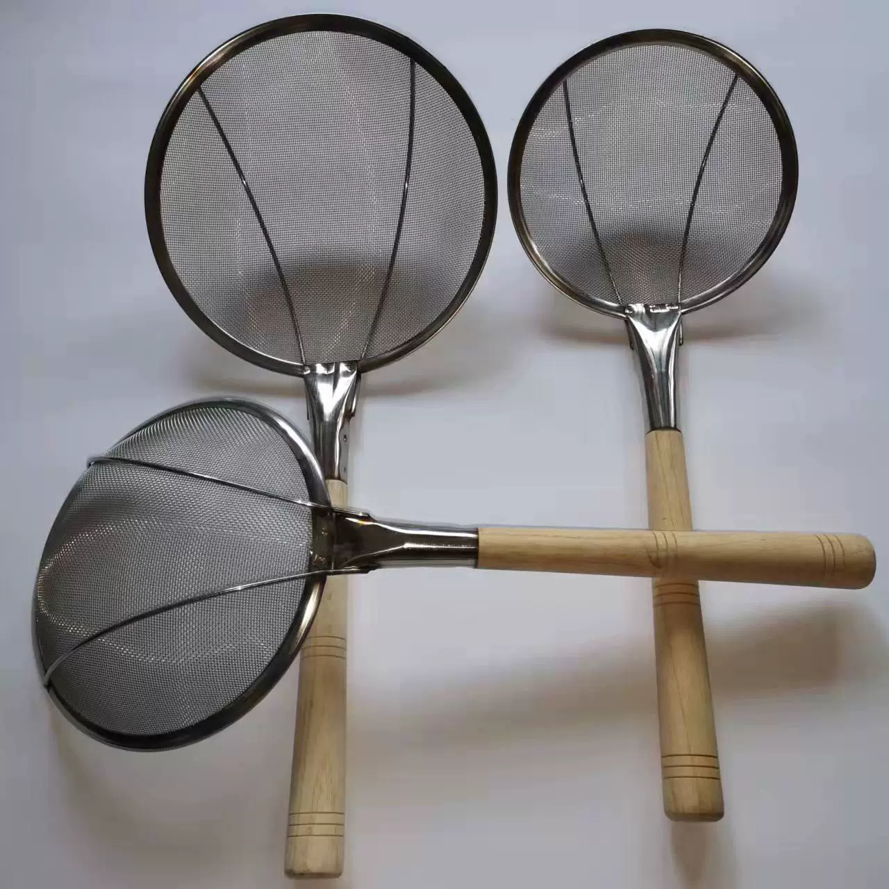 Древесные ручки масла косули масла масляной решетки из нержавеющей стали плотная дуршлаг плотная сетка