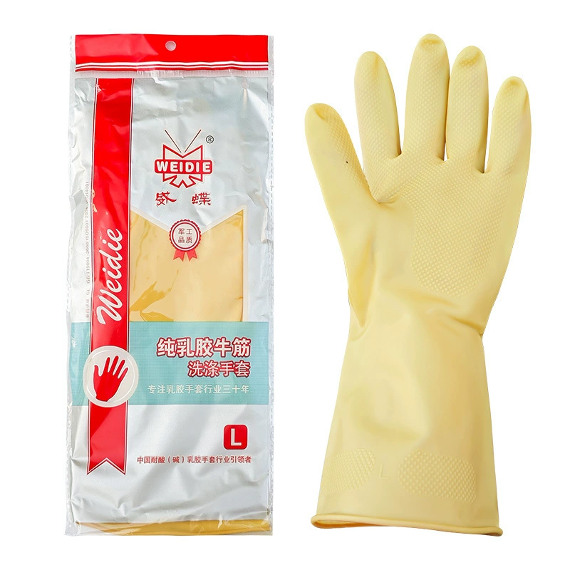Weidie утолщенные говяжьи сухожилия латексные перчатки для стирки белья перчатки для мытья посуды Домашние кислотостойкие резиновые перчатки для чистки кухни