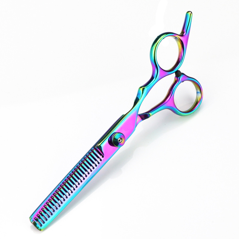 Venta al por mayor tijeras planas de acero inoxidable de 6 pulgadas tijeras de dientes tijeras finas oro/azul/color/púrpura/Negro precio de venta directa de fábrica es excelente