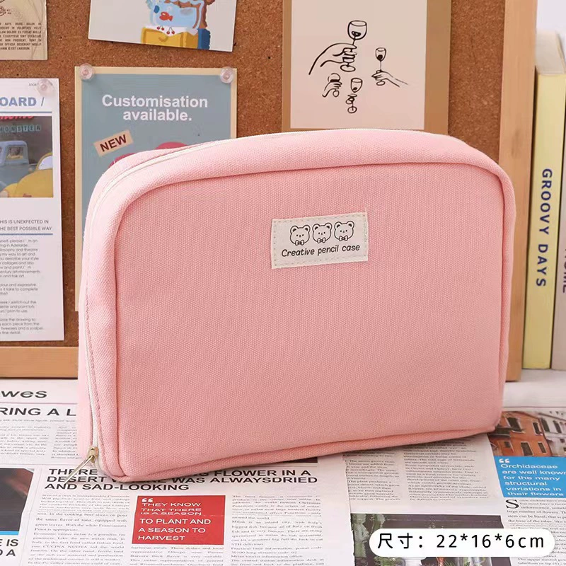 Big capacious universal pencil case for students, storage system, high quality cosmetic bag, primary and secondary school, classification