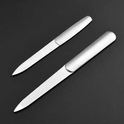 美甲工具不锈钢指甲锉条梅花纹路磨甲条双面美甲锉抛光打磨指甲锉|ms