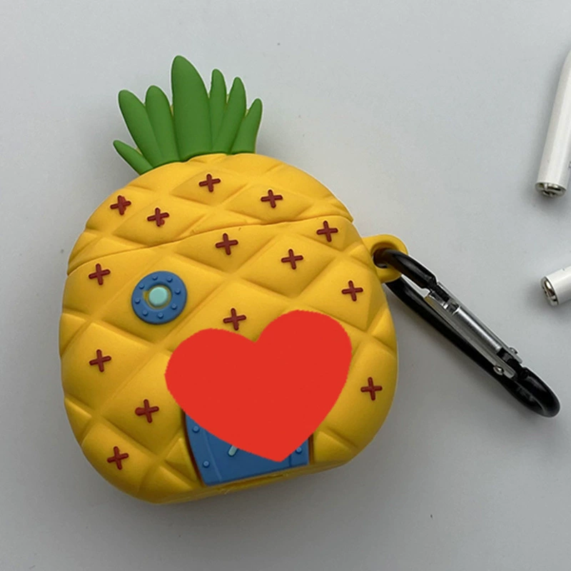 Силиконовый защитный чехол в виде мультфильма (Apple) для AirPods 1/2/Pro/3, милый карабин-брелок, Bluetooth-чехол
