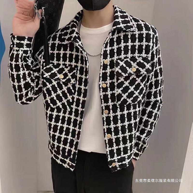 小香风外套男春秋季2025时尚潮流感男装网红痞帅夹克