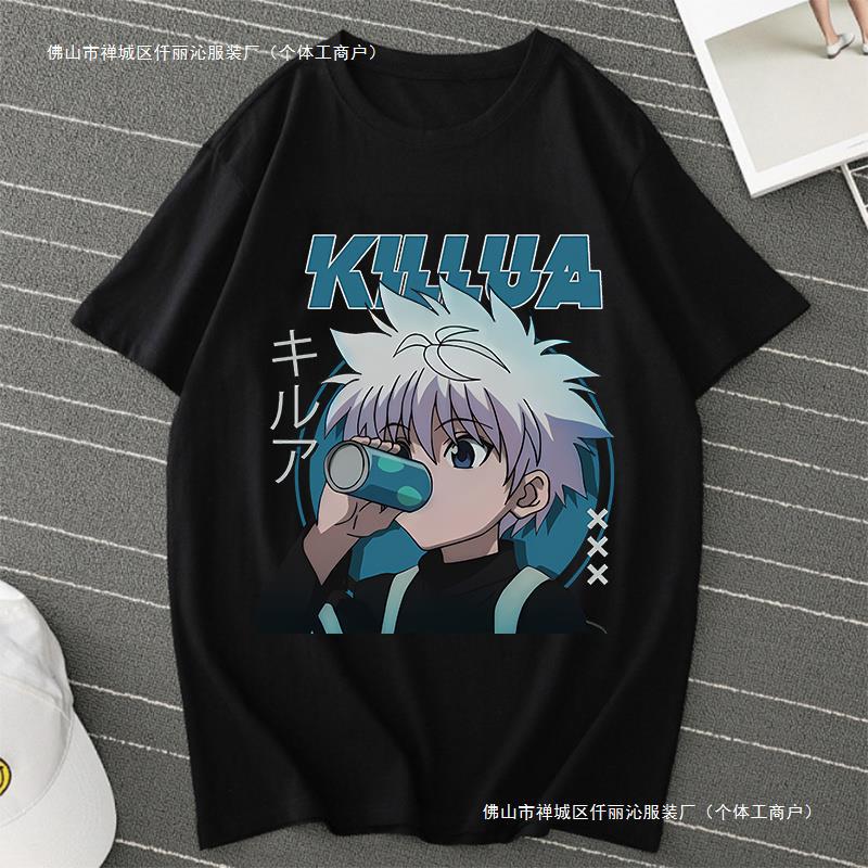 动漫猎人X Killua Zoldyck 夏季休闲欧码街头T恤男/女HXH T恤