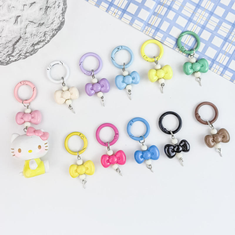 Trendy Live Kt Cute Painted Bowknot Sheep Horn Nail Cute Keychain Bag Hanging DIY Accessory Trendy Live Kt Cute Painted Bowknot Sheep Horn Nail Cute Keychain Bag Hanging DIY Accessory