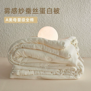 A类~全棉20%蚕丝蛋白被芯轻柔保暖春秋被夏凉被子冬被加厚子母被9