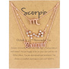 Golden zodiac signs with letters, set, cards, necklace, suitable for import, new collection, pink gold, 3 piece set, wish