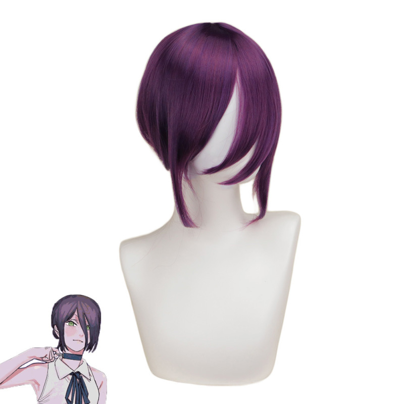 Chainsaw Man Lisi Cosplay Wig One-Piece Hair Style Dark Purple Fake Hair Chainsaw Man Wig Lisi