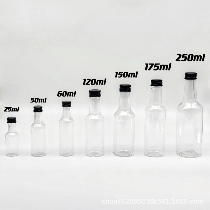 メーカー在庫あり pet50ml 小さなワインボトル 20 口液体ボトルアルミキャップ食品グレードのプラスチックボトル小ボトル|undefined