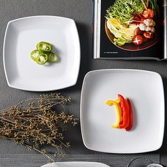 A5 white melamine square footed plate for hotel restaurant commercial imitation porcelain nine-grid square flat plate cold dish plate