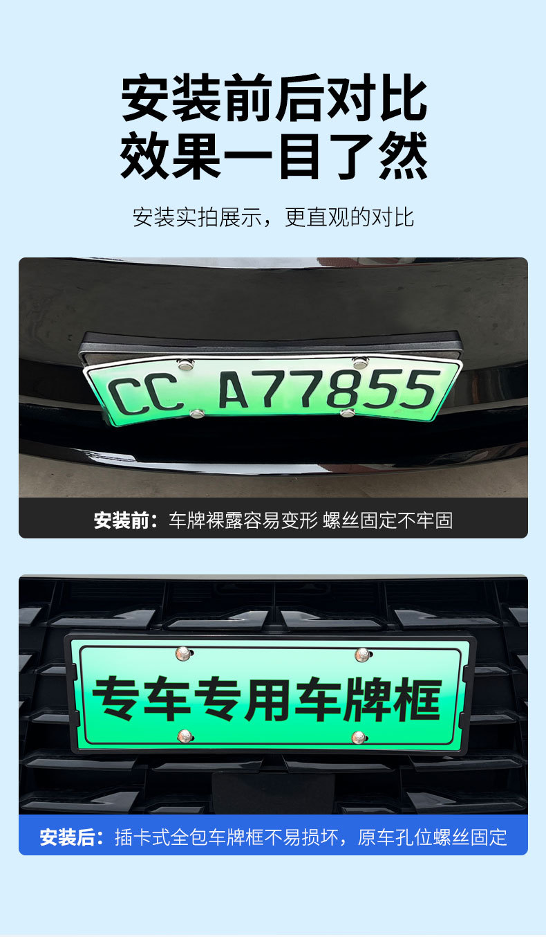 Suitable for 2026 Trumpchi E8 New Energy License Plate Frame, New Energy Full-Edge License Plate Frame, Green Plate New Regulations License Plate