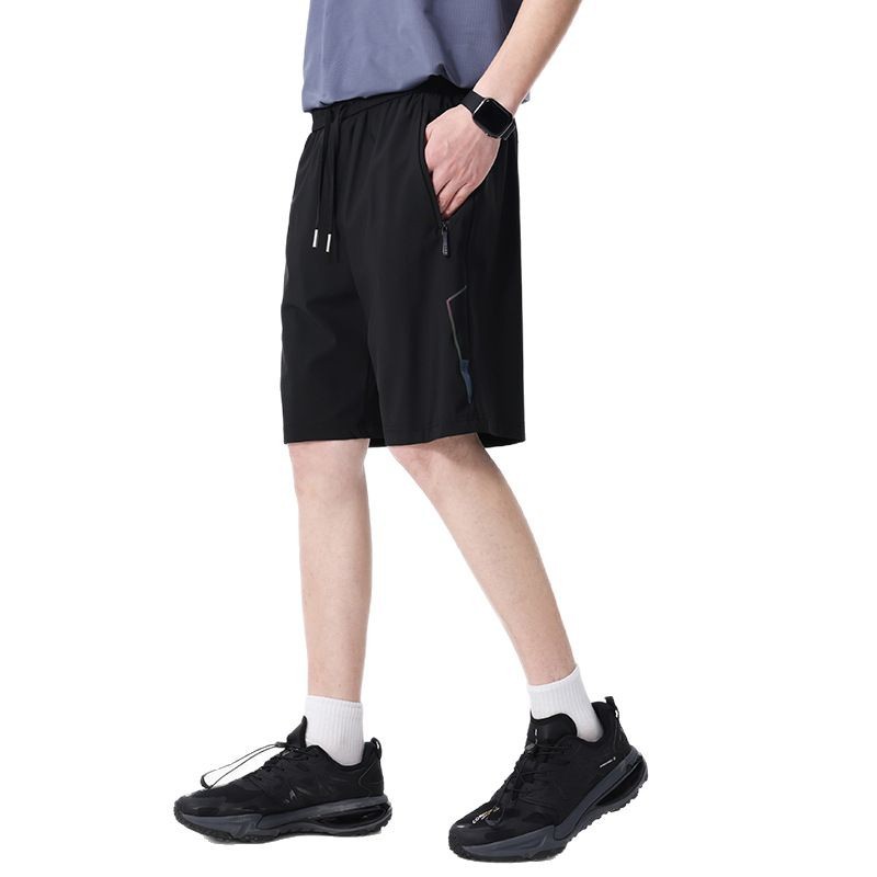 Ice Silk Shorts Men's Summer Elastic Loose Comfortable Inner Hanged Five-point Pants Plus Large Size Fat Sports Pants