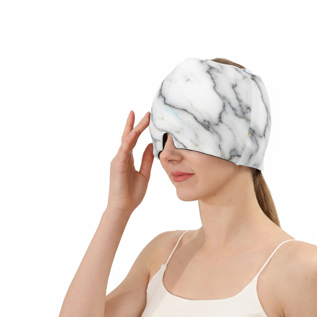 Compresa de hielo para la cabeza, especialmente diseñada para nuevos productos, compresa caliente para masaje de cabeza, máscara para ojos, compresa fría elástica para dormir, producto de venta caliente transfronterizo