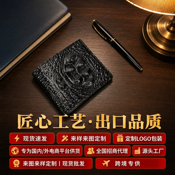 Men's Wallet Alligator Wallet Business Large Capacity Handmade genuine goods Wallet PU Leather Multi Card Holder for Men Wholesale