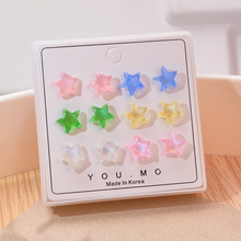 新款韩版女百搭大五角星耳钉简约组合套装耳饰地摊货源厂家批发