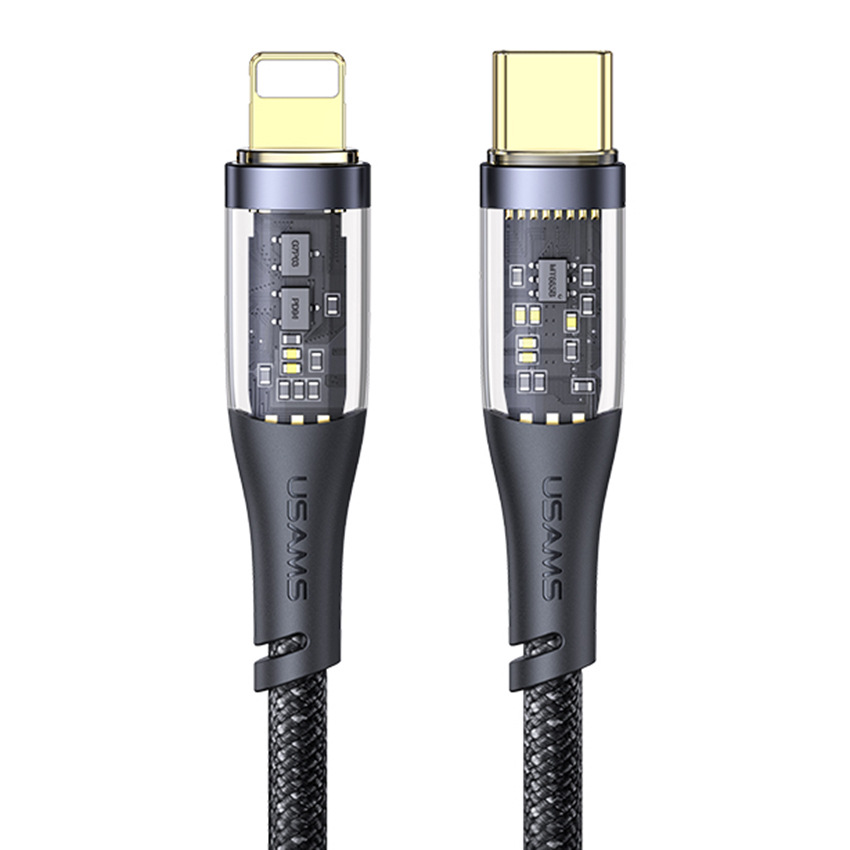 USAMS/YouShengshi Apple 14 phone charging cable with transparent mechanical head, 100W fast charging PD quick charge