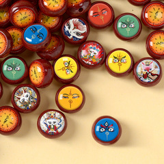 唐卡扎基拉姆硃砂扣可貼圖案手機鏈扣楞嚴咒綠度母黃財手鍊扣女男