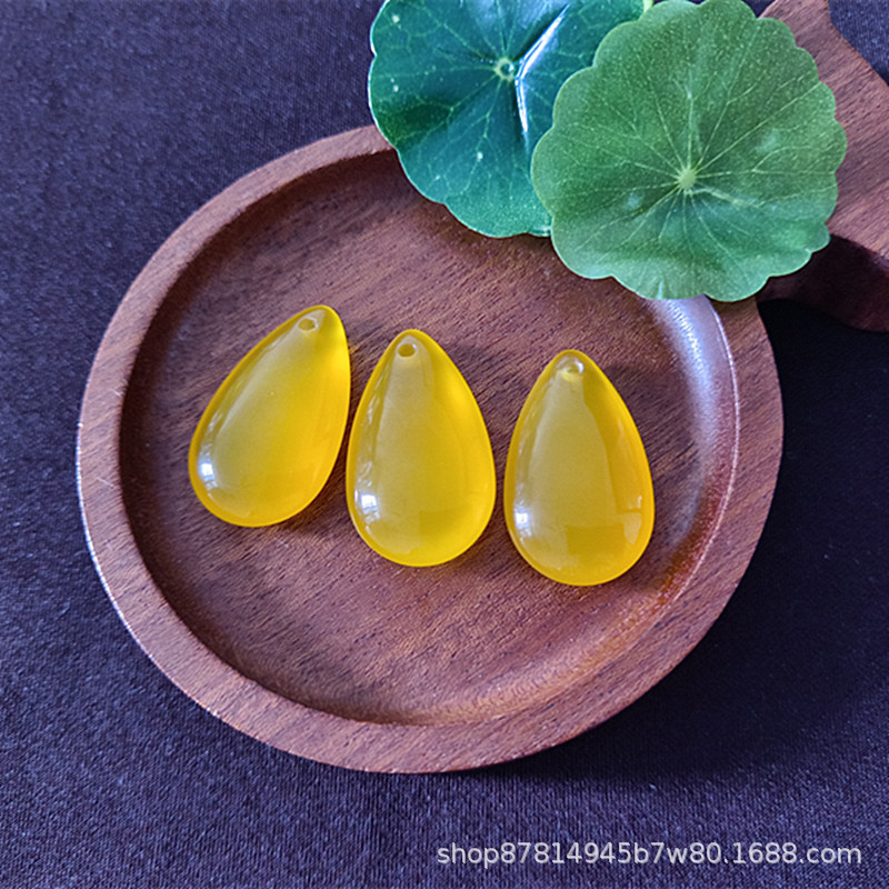 옐로우 칼세도니 워터드롭 네이키드 펜던트 (31*18mm)