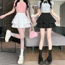 2025蓬蓬蛋糕短裙半身裙秋夏季显瘦荷叶边半身裙小个子A字短裙