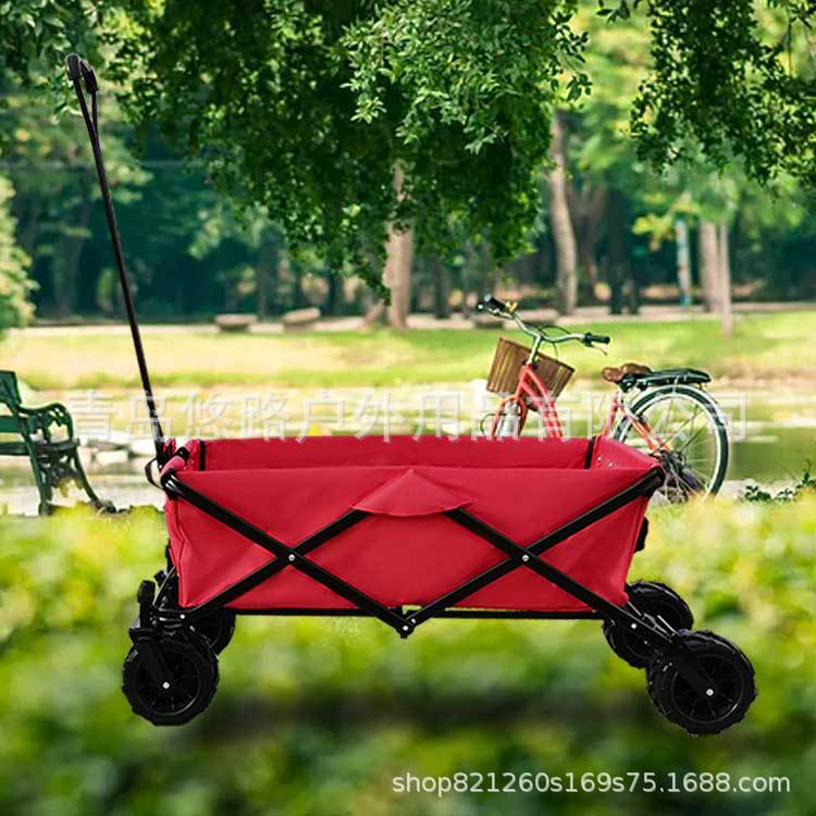 悠路工厂批发FW3018D 双把手可拉可推野营折叠布兜车FW3018