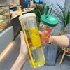 Summer capacious plastic glass, flavored tea, cup with glass, hair mesh, internet celebrity, Birthday gift, wholesale