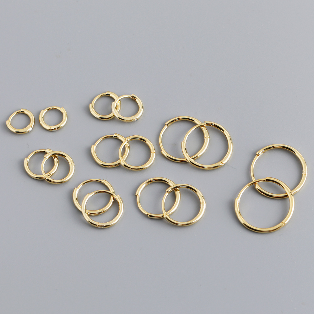 Simple Style Circle Sterling Silver Plating Hoop Earrings 1 Pair