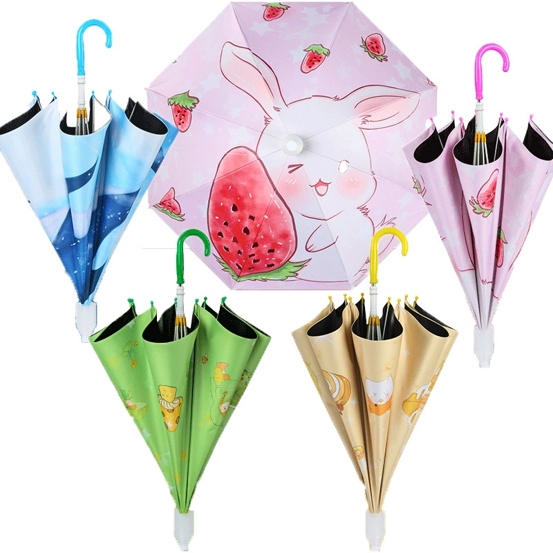 Детский зонт большой мультфильм милый кролик Горячая продажа зонтик для мальчиков и девочек виниловый солнцезащитный крем для защиты от дождя безопасный детский зонтик