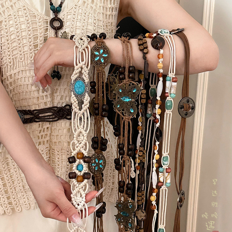 Bohemian 2025 New Braided Waist Chain Women's Skirt Belt Niche Design Waist Accessories Decoration
