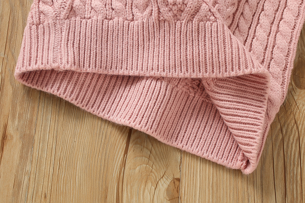 Girls' Sweater 2022 Autumn/Winter New Western Korean Edition Simple Half Neck Knitted Pullover Mid length Bottom Woolen_voghion.com