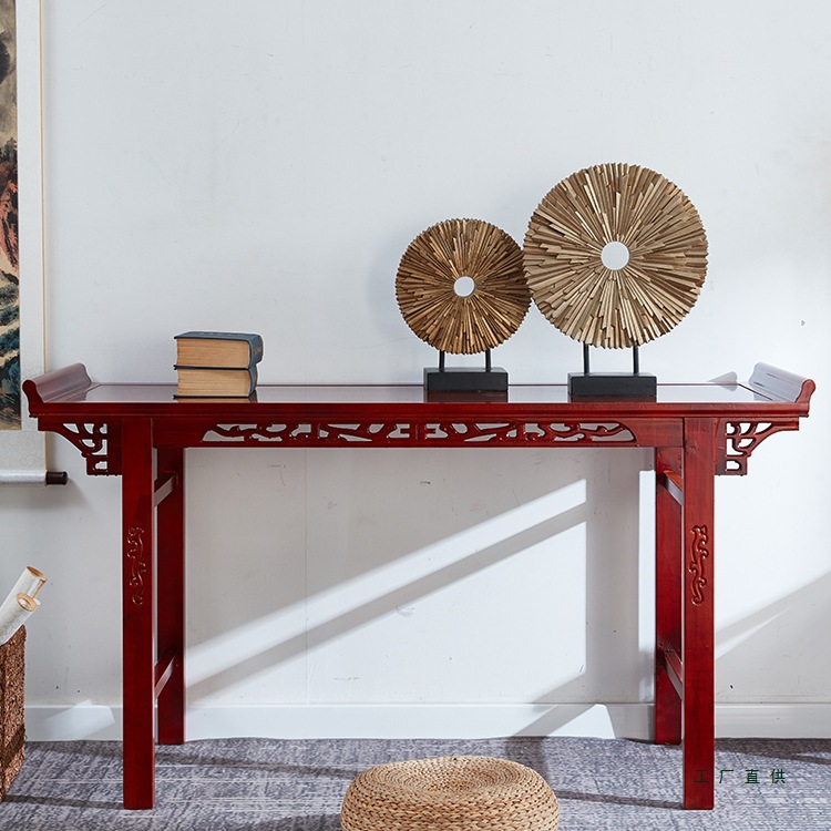 Incense Table for Home Use, Entrance Table, Wedding Guan Gong Modern Tribute Buddha Altar, Central Hall Bench, Solid Wood New Chinese Style Bench