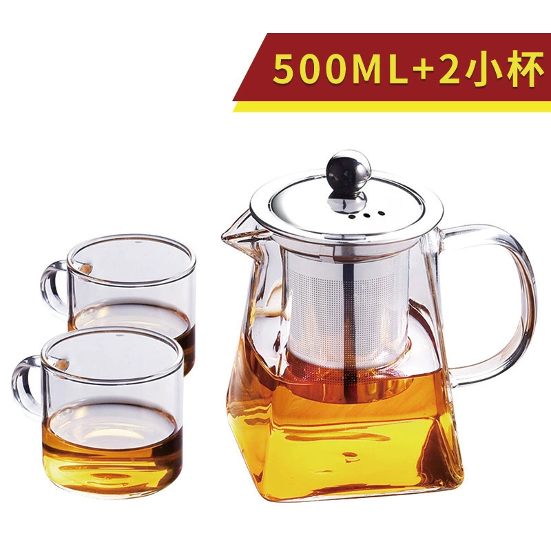 Glass teapot, square tea set