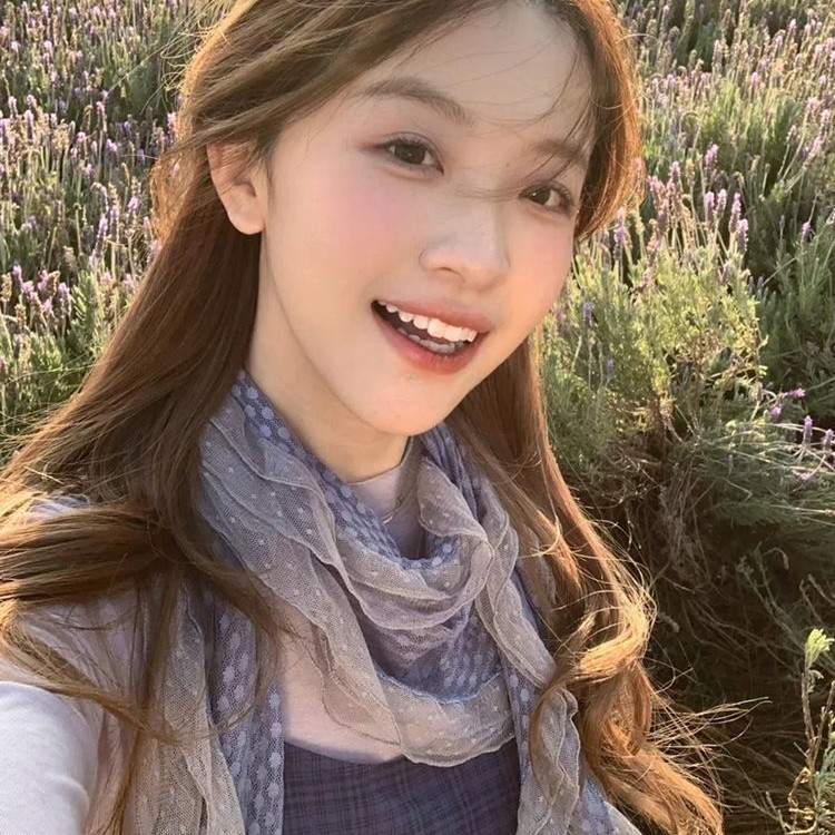 藤井树同款古早灰蓝色波点蕾丝边丝巾木耳边长款围脖拍照薄款围巾|undefined
