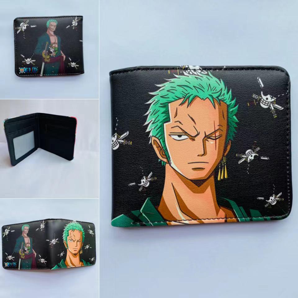 One Piece One Piece Cartera de dibujos animados japoneses Luffy Choba Solon plegable estudiantes PU cartera de cuero corta