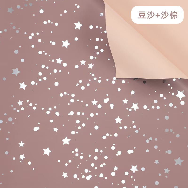 Huaxi Starry Sky Papel de envolver de flores Papel de envolver de plástico plateado caliente aluminizado Florería de bricolaje Material de floristería de alta calidad