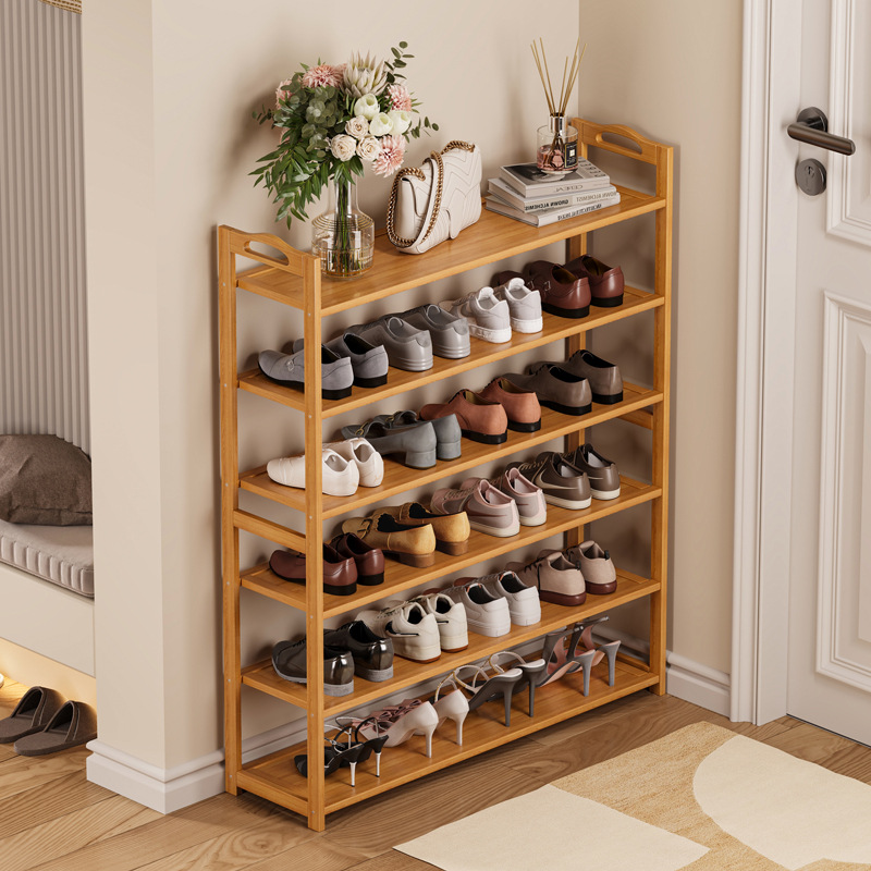 Zapatero bambú simple hogar piso Zapatero multi-capa ahorro de espacio dormitorio almacenamiento económico pequeño zapato gabinete