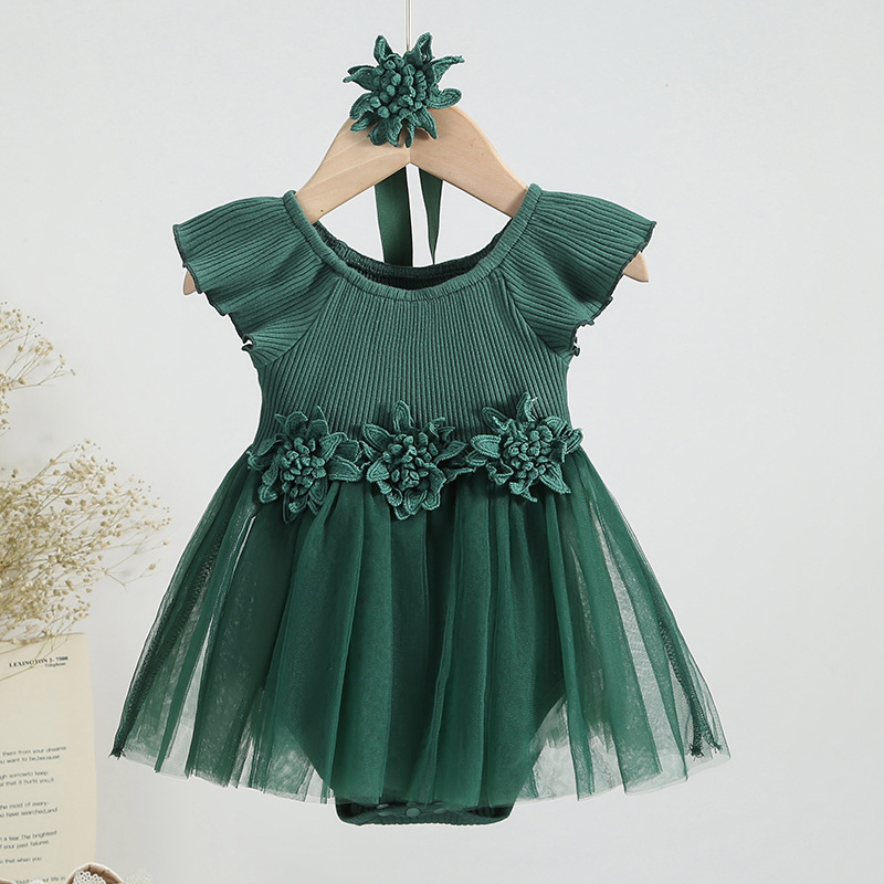 짙은 녹색 앨리스 드레스