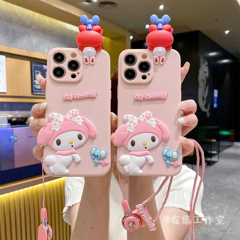 For Samsung Xcover5 three-dimensional mobile phone case M14 melody A24 A34 cartoon A04E lanyard female For Samsung Xcover5 three-dimensional mobile phone case M14 melody A24 A34 cartoon A04E lanyard female