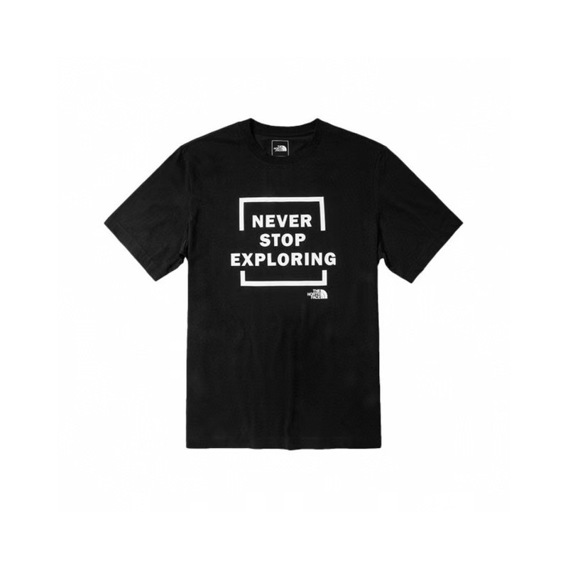 NTノースフェイスの純綿Tシャツの正しいバージョン、男性と女性用、カップル向けの同じスタイル、トレンディなプリント、幅広で多用途、カジュアル半袖|undefined