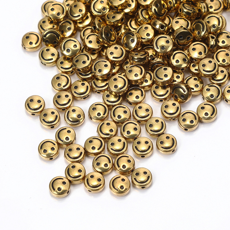 6mm alloy plating ancient golden smiley face expression loose beads DIY creative jewelry accessories loose beads spacer beads 6mm alloy plating ancient golden smiley face expression loose beads DIY creative jewelry accessories loose beads spacer beads