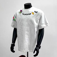 国潮重ポンド半袖tシャツ男性アメリカ式高街潮牌刺繍綿t通気夏ゆるいカジュアルレトロ半袖