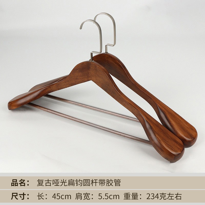 미끄럼 방지 호스가 있는 복고풍 색상의 옷걸이 니켈 플랫 후크 원형 막대