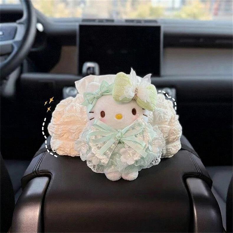 Car Tissue Box Armrest Box Seat-Mounted Car Tissue Box Decorative Items Cute Cartoon Internet Celebrity Car Accessories for Women