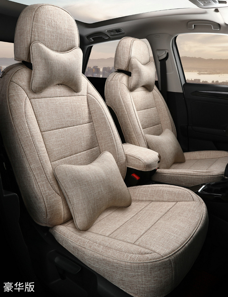 Suitable for Volkswagen Tanyue five-seat SUV linen special car seat cushion for all seasons all-inclusive simple interior seat cover