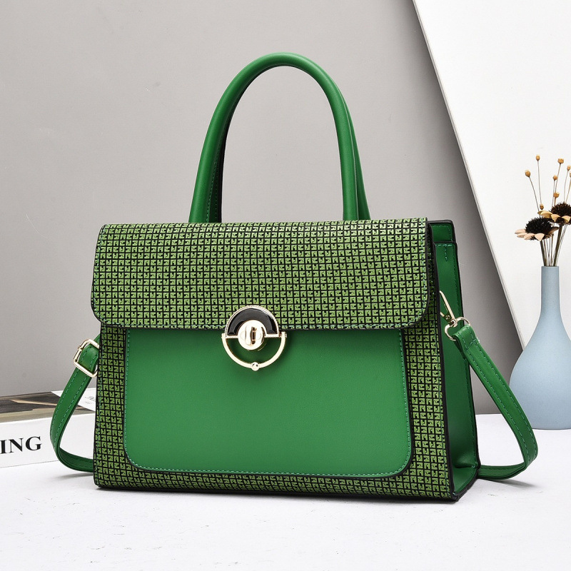 格纹锁扣手提包精致单肩包大容量通勤单肩包时尚包包Handbag|undefined
