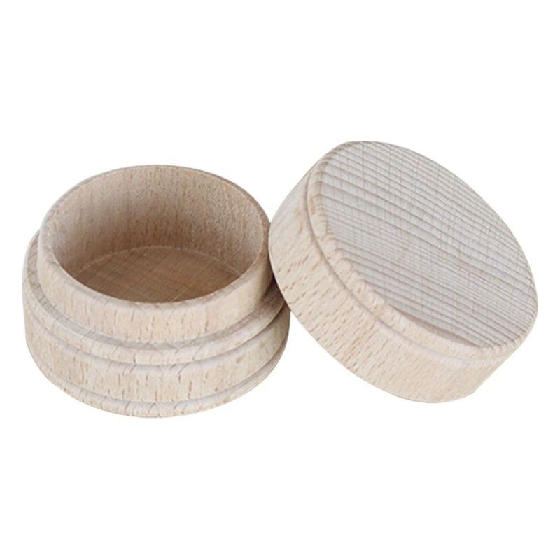 Круглая деревянная коробка Круглая коробка для колец из бука Подарочная коробка из цельного дерева Серьги Ожерелье Мини-коробка для хранения ювелирных изделий