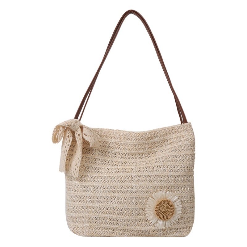 Gran capacidad tejida de moda temperamento suave bufanda de paja bolsa de hombro 2023 verano nuevo bolso de las axilas bolsa de mano