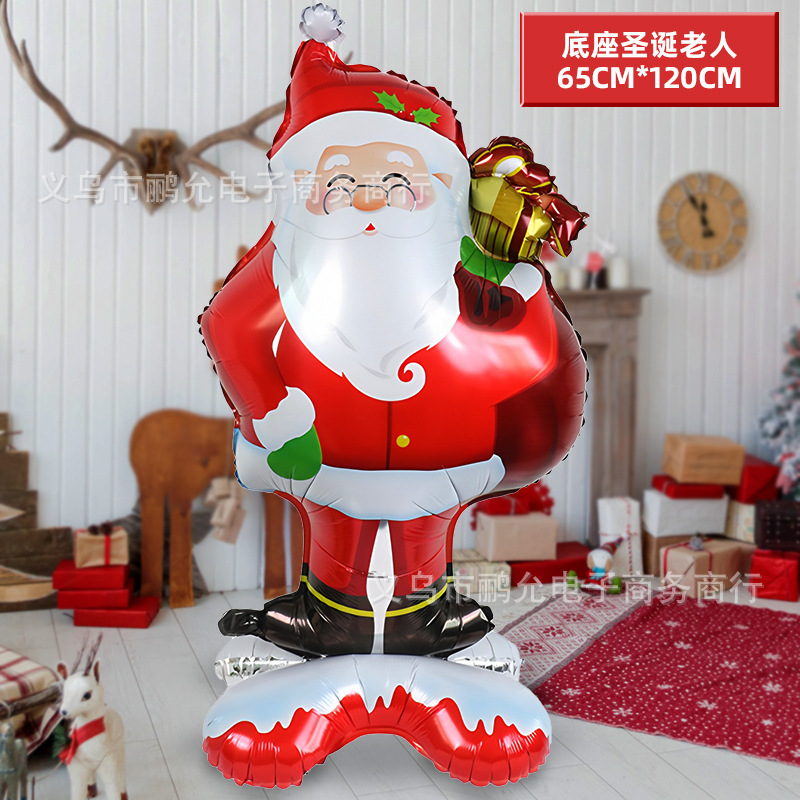 跨境圣诞气球大合集站立圣诞树老人雪人圣诞树新年节日布置铝箔气|undefined