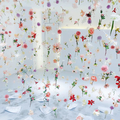浮遊花背景布壁写真道具シミュレーション花美陳列ショーウインドー装飾写真ネット赤カード配置
