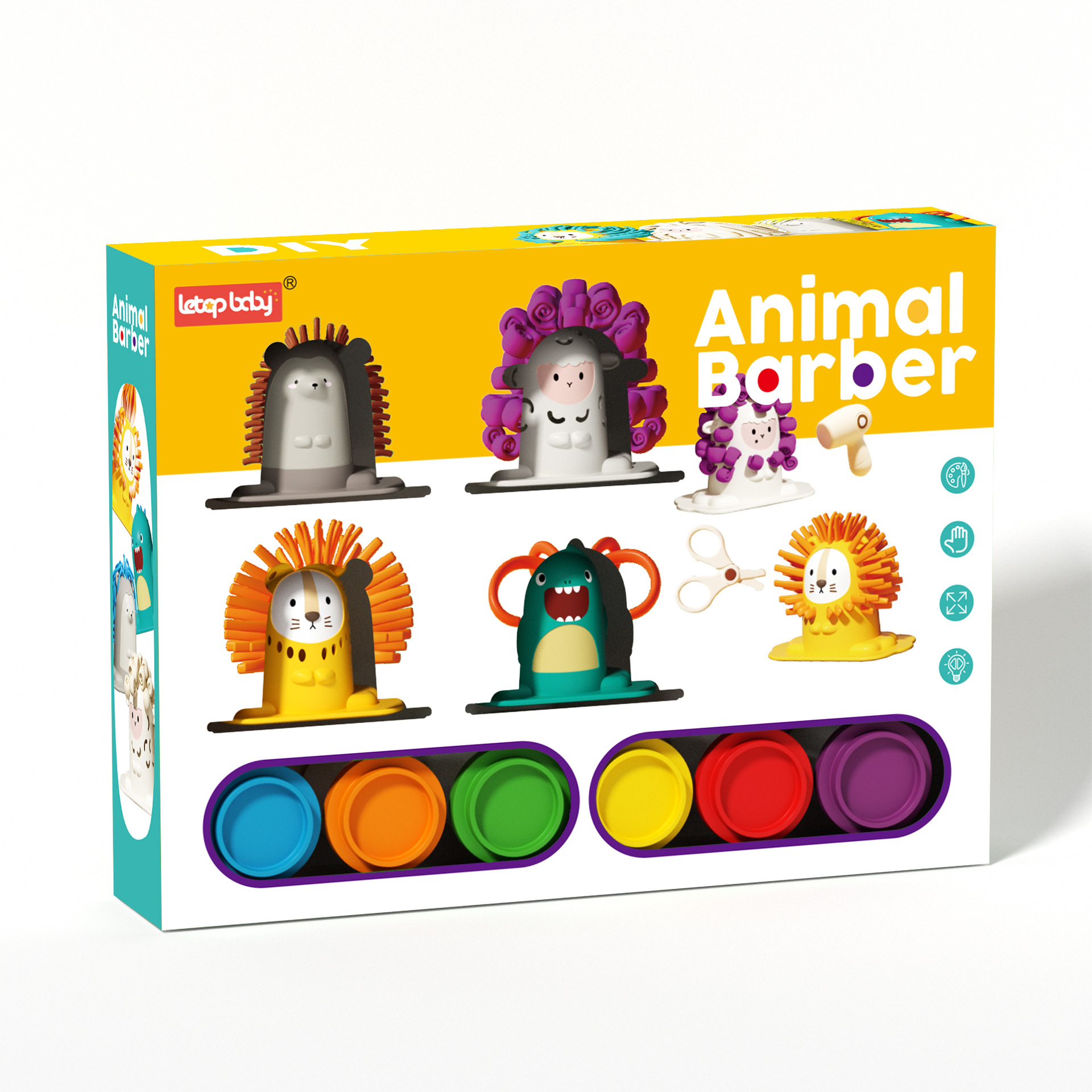 Children's Colored Clay Animal Barber Play House Interactive Creative Toys Kindergarten Play House Plasticine Clay Batch